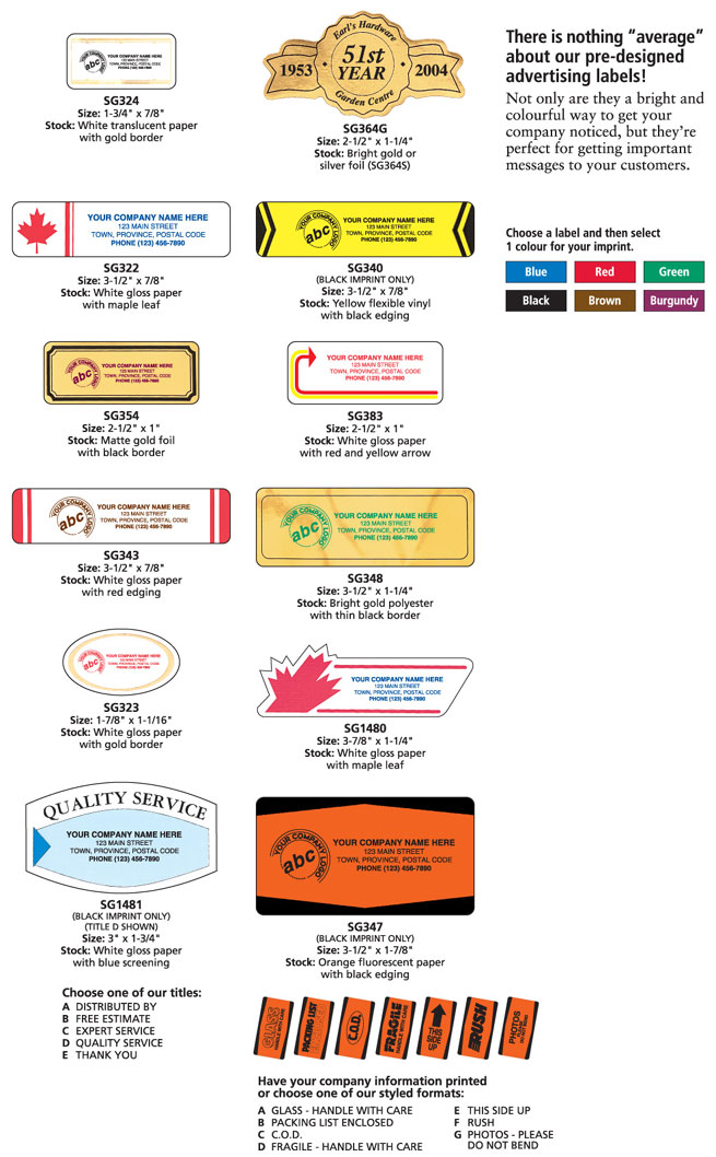 Specialty Labels