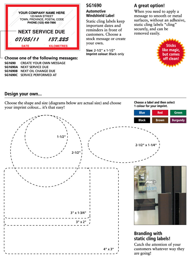 Static Cling Polyester Labels