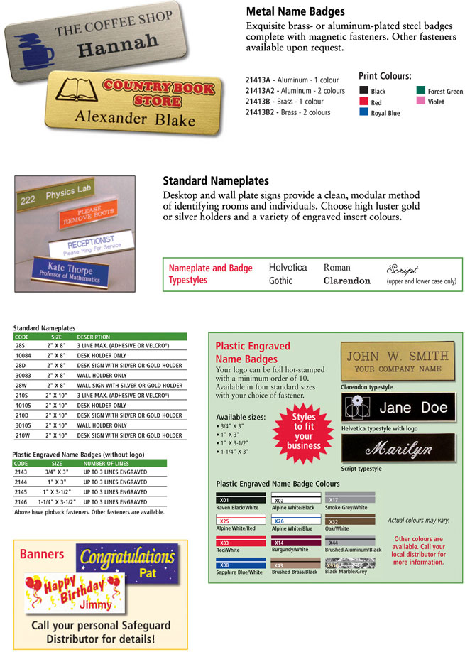 Badges, Banners & Nameplates