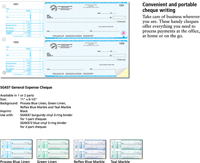 2-To-A-Page General Expense Cheques